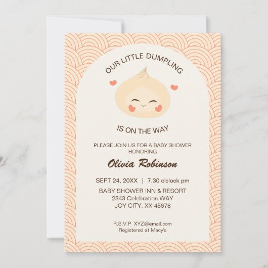 Little Dumpling Dim Sum Baby shower Kaart (Voorkant)