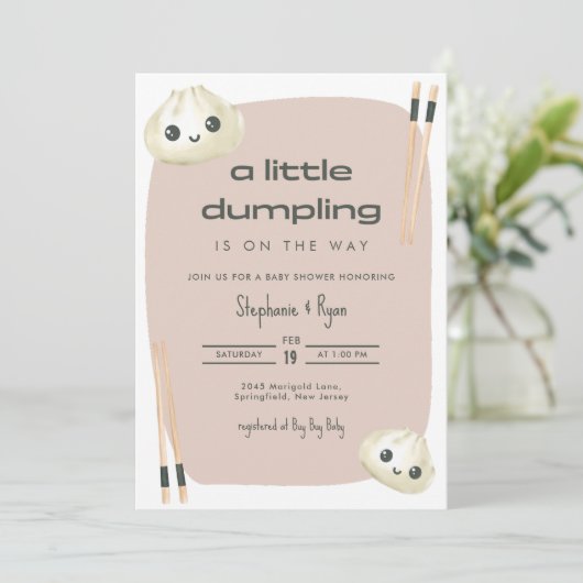 Little Dumpling Dim Sum Baby shower Kaart (Staand voorkant)