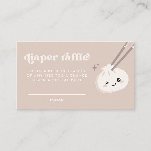Little Dumpling Dim Sum Baby shower Luier Raffle Informatiekaartje (Voorkant)