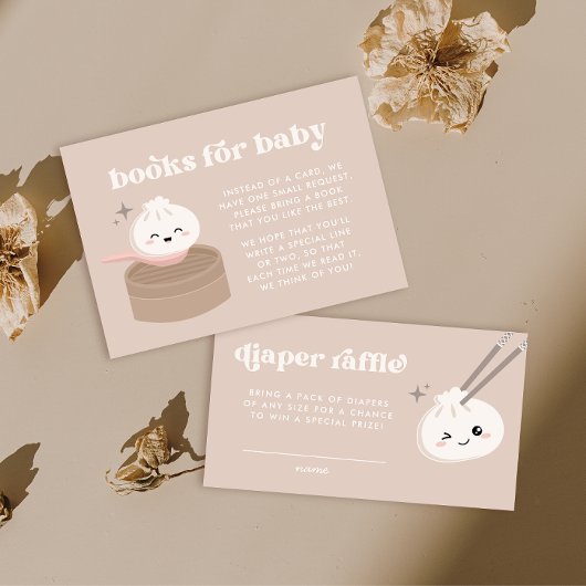Little Dumpling Dim Sum Baby shower Luier Raffle Informatiekaartje