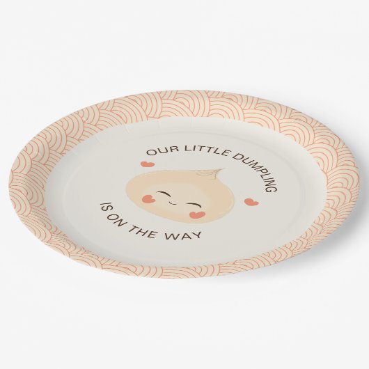 Little Dumpling Dim Sum Baby shower Papieren Bordje (Gekanteld)