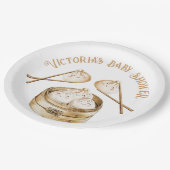 Little Dumpling Dim Sum Genderneutraal Baby shower Papieren Bordje (Gekanteld)