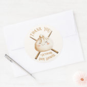 Little Dumpling Dim Sum Genderneutraal Baby shower Ronde Sticker (Envelop)
