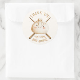 Little Dumpling Dim Sum Genderneutraal Baby shower Ronde Sticker