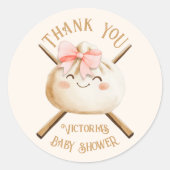 Little Dumpling Dim Sum Girl Baby shower Ronde Sticker (Voorkant)