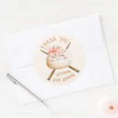 Little Dumpling Dim Sum Girl Baby shower Ronde Sticker (Envelop)