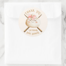 Little Dumpling Dim Sum Girl Baby shower Ronde Sticker