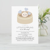 Little Dumpling Drive-by Boy Baby shower Kaart (Staand voorkant)