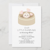 Little Dumpling Gender-neutrally Birthday Invitati Kaart (Voorkant)