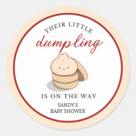 Little Dumpling Genderneutraal Kawaii-Baby shower Ronde Sticker