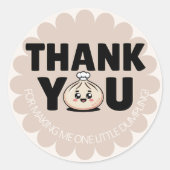 Little Dumpling Girl 1st Birthday Ronde Sticker (Voorkant)