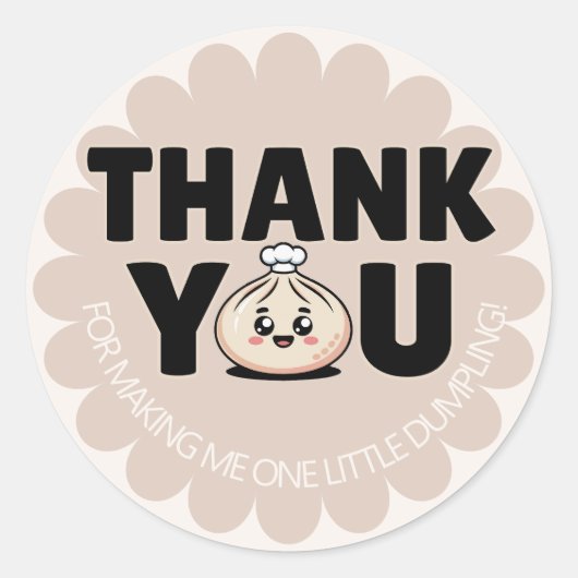 Little Dumpling Girl 1st Birthday Ronde Sticker (Voorkant)