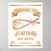 Little Dumpling Girl Baby shower Welkomstbord Poster (Voorkant)