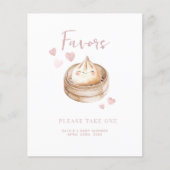Little Dumpling Pink Baby shower voorkeursteken | (Voorkant)