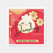 Little Dumpling Red Gold Baby shower Napkins Servet (Voorkant)