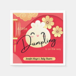Little Dumpling Red Gold Baby shower Napkins Servet