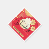 Little Dumpling Red Gold Baby shower Napkins Servet (Hoek)