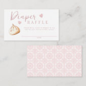 Little Dumpling Roze Baby shower Luier Raffle Tic Informatiekaartje (Voorkant / Achterkant)