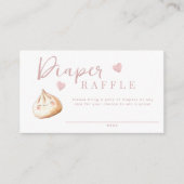 Little Dumpling Roze Baby shower Luier Raffle Tic Informatiekaartje (Voorkant)