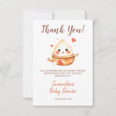 Little Dumpling Schattigee Waterverf Baby shower Bedankkaart (Voorkant)