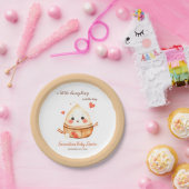 Little Dumpling Schattigee Waterverf Baby shower Papieren Bordje (Feest)