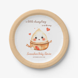 Little Dumpling Schattigee Waterverf Baby shower Papieren Bordje