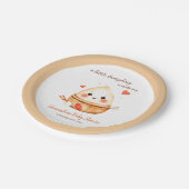 Little Dumpling Schattigee Waterverf Baby shower Papieren Bordje (Gekanteld)