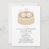 Little Dumpling Twins Baby shower Invitation Kaart (Voorkant)