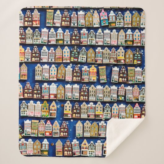 Little Dutch souvenirs and gifts - shoes windmills Sherpa Deken (Voorkant)