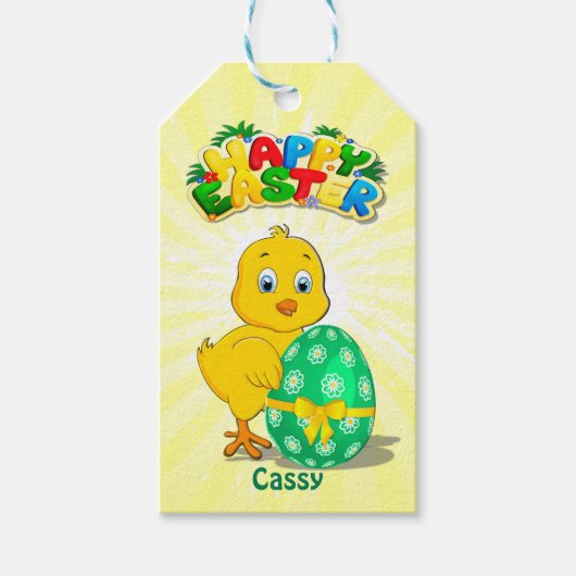 Little Easter Chicken Cartoon Cadeaulabel (Voorkant)