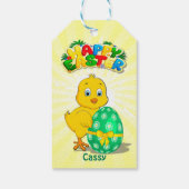 Little Easter Chicken Cartoon Cadeaulabel (Achterkant)