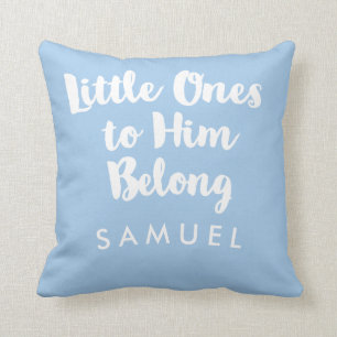 Little Ees to Him Belong Blue Christelijk Nursery Kussen