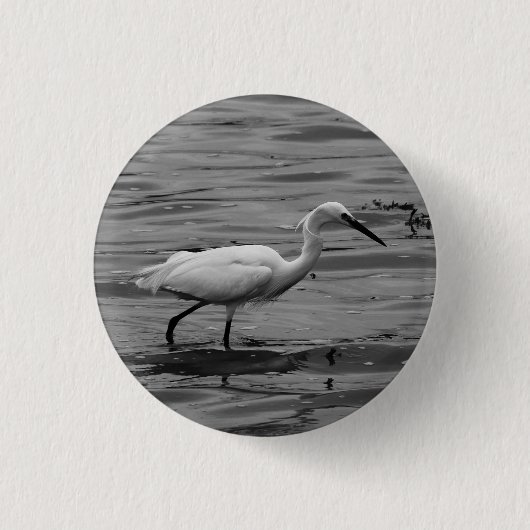 Little Egret Badge Ronde Button 3,2 Cm (Voorkant)