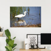 Little Egret Poster (Thuiskantoor)