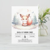 Little Elegant Fox Verjaardag digitaal Kaart (Staand voorkant)