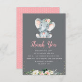 Little Elephant baby shower bedankje Bedankkaart (Voorkant / Achterkant)