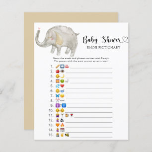 Little Elephant baby shower emoji pictionary game