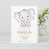 Little Elephant Baby shower Invitation (Staand voorkant)