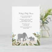 Little Elephant Baby shower Invite Kaart (Staand voorkant)