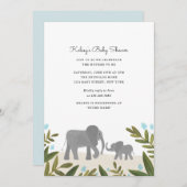 Little Elephant Baby shower Invite Kaart (Voorkant / Achterkant)