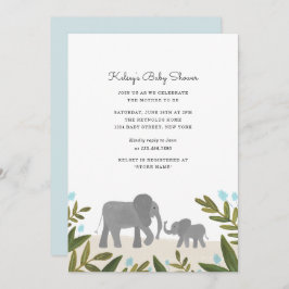 Little Elephant Baby shower Invite Kaart