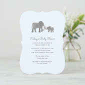 Little Elephant Baby shower Invite Kaart (Staand voorkant)