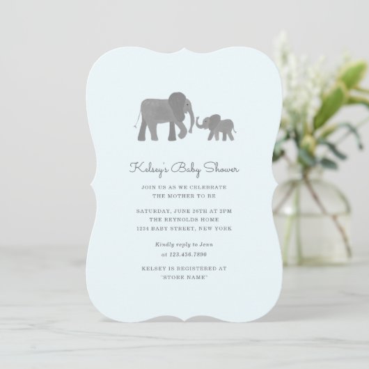 Little Elephant Baby shower Invite Kaart (Staand voorkant)