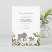 Little Elephant Baby shower Invite Kaart (Staand voorkant)