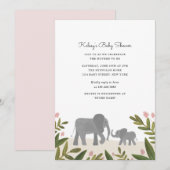 Little Elephant Baby shower Invite Kaart (Voorkant / Achterkant)