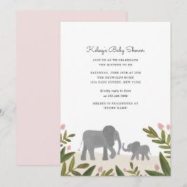 Little Elephant Baby shower Invite Kaart