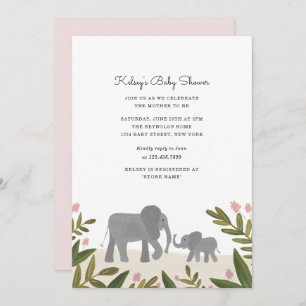 Little Elephant Baby shower Invite Kaart