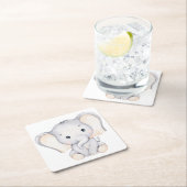 Little Elephant Baby shower Square Kartonnen Onderzetters (Insitu)