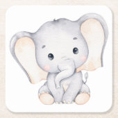 Little Elephant Baby shower Square Kartonnen Onderzetters (Voorkant)