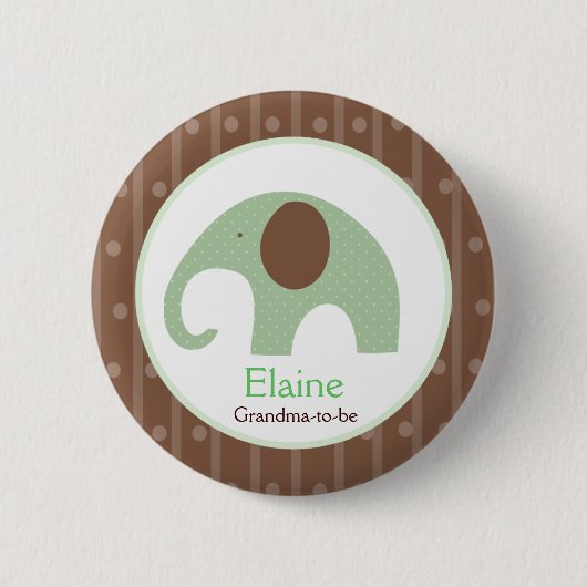 Little Elephant (Blue) NAME TAG Custom Button (Voorkant)